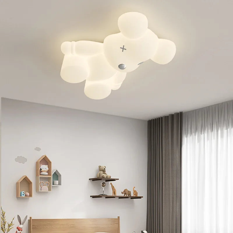 plafonnier ours blanc design moderne pour chambre d'enfant