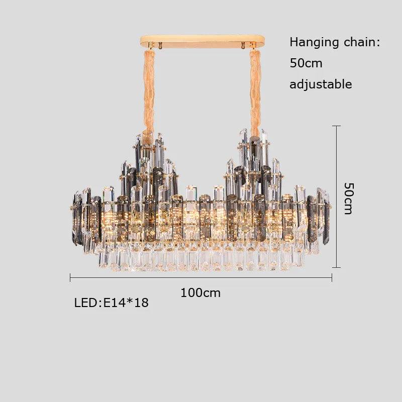 lustre suspendu en cristal à intensité variable design moderne