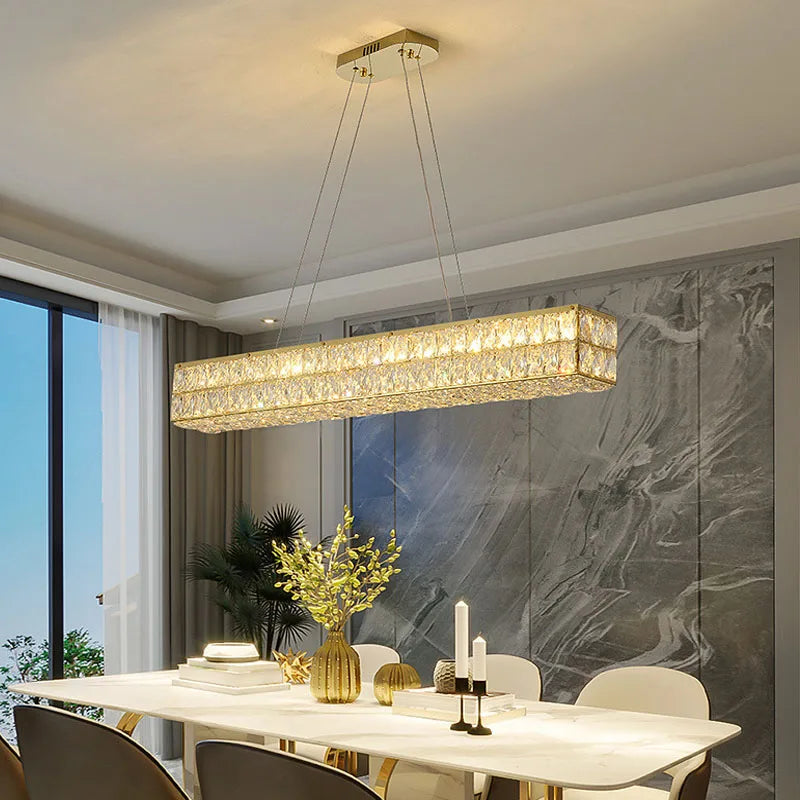 Lumière moderne luxe doré rond plafond lustre en cristal salon intérieur créatif anneau lumière LED lumineuse lustre