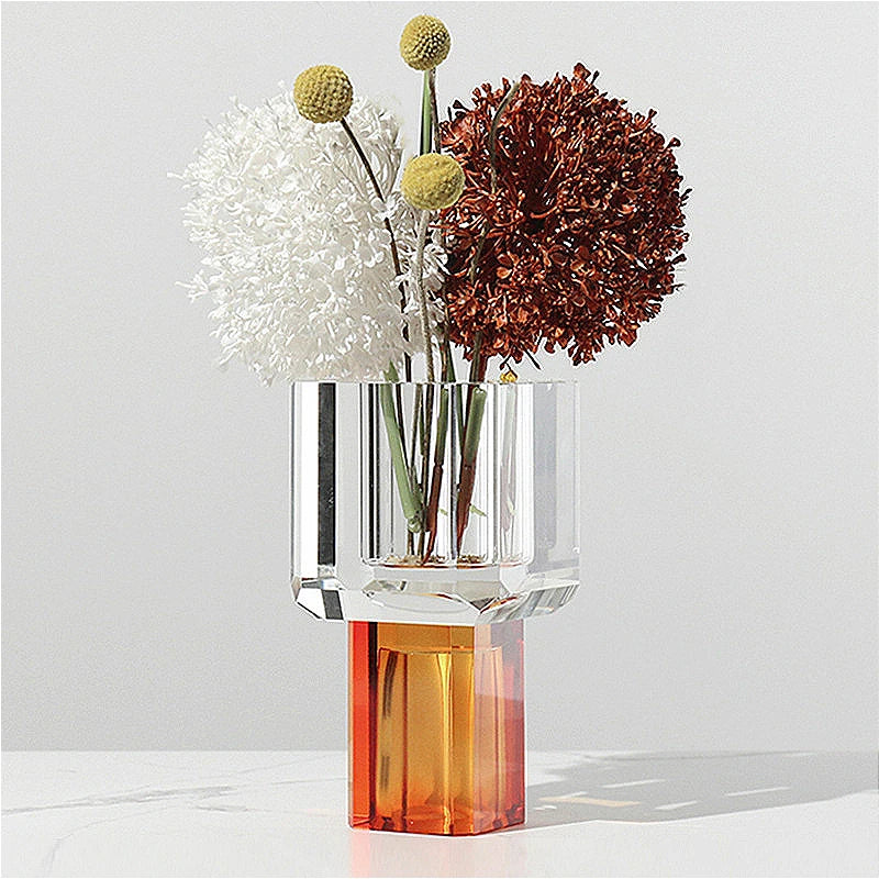 vase en verre cristal transparent pour décoration florale