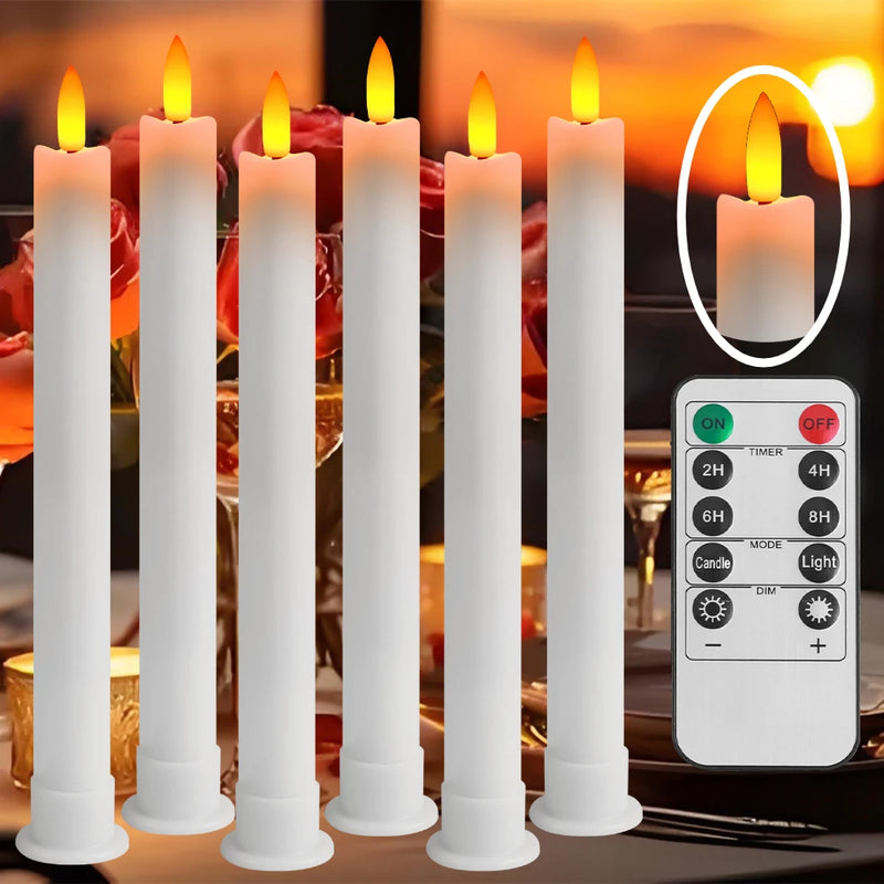 bougies coniques led scintillantes avec télécommande pour fêtes et occasions