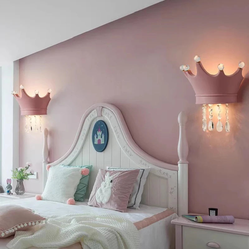 appliques murales en cristal pour chambre d'enfant moderne