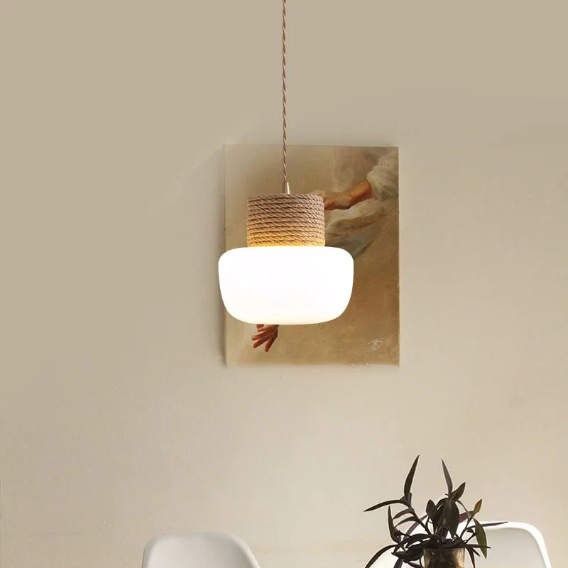suspension LED en verre design nordique décorative