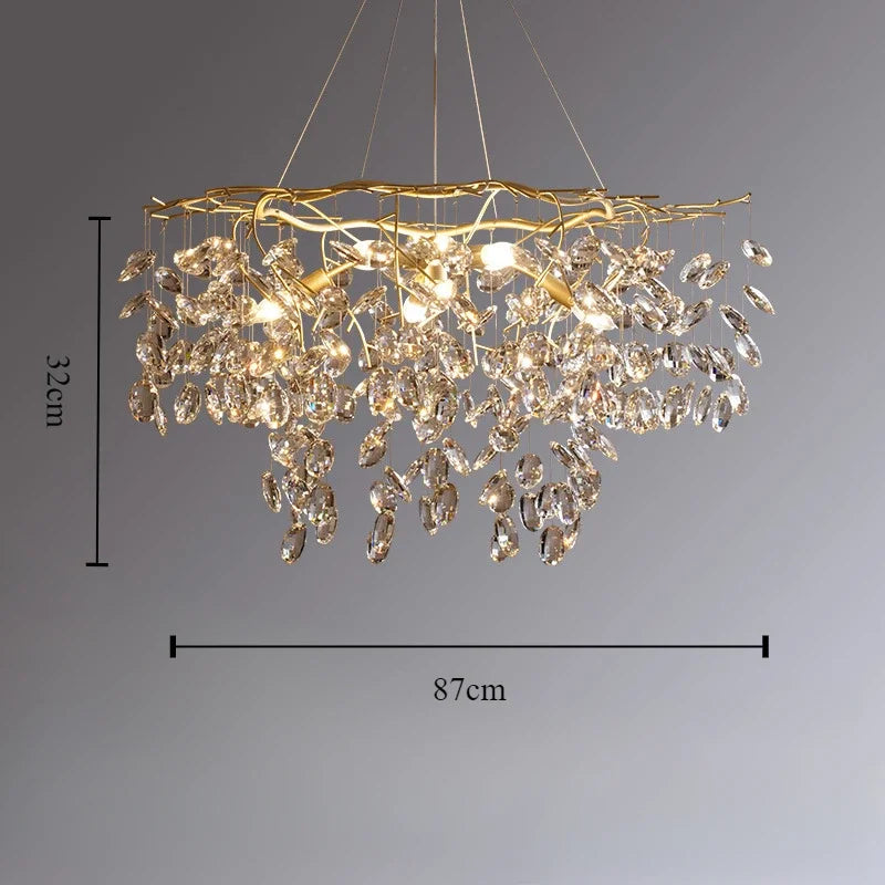 lustre en cristal de luxe pour un éclairage raffiné