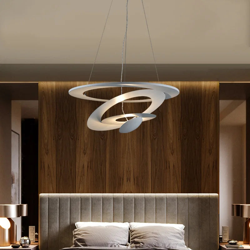 Italy Design Pendant Lamp Ring Ceiling Hanging Light Suspension Metal Chandelier for Kitchen Island Living Room