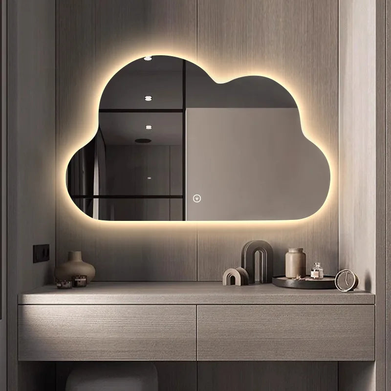 miroir nuage horizontal de luxe avec éclairage led pour maquillage