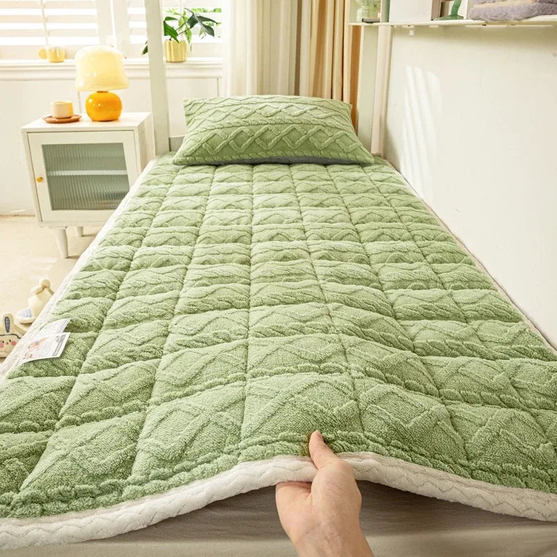 surmatelas doux hiver en velours agneau pour étudiants