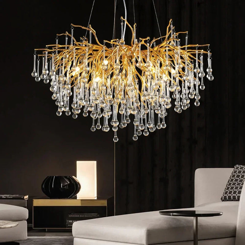 lustre moderne en cristal pour une décoration luxueuse