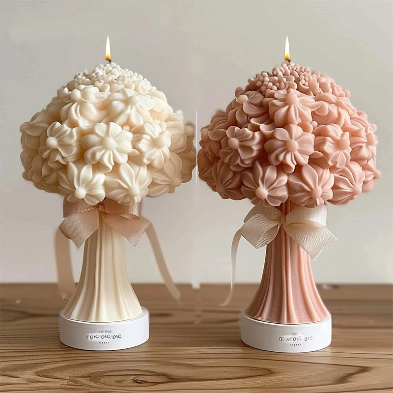 moule en silicone 3d bouquet de roses pour bougie