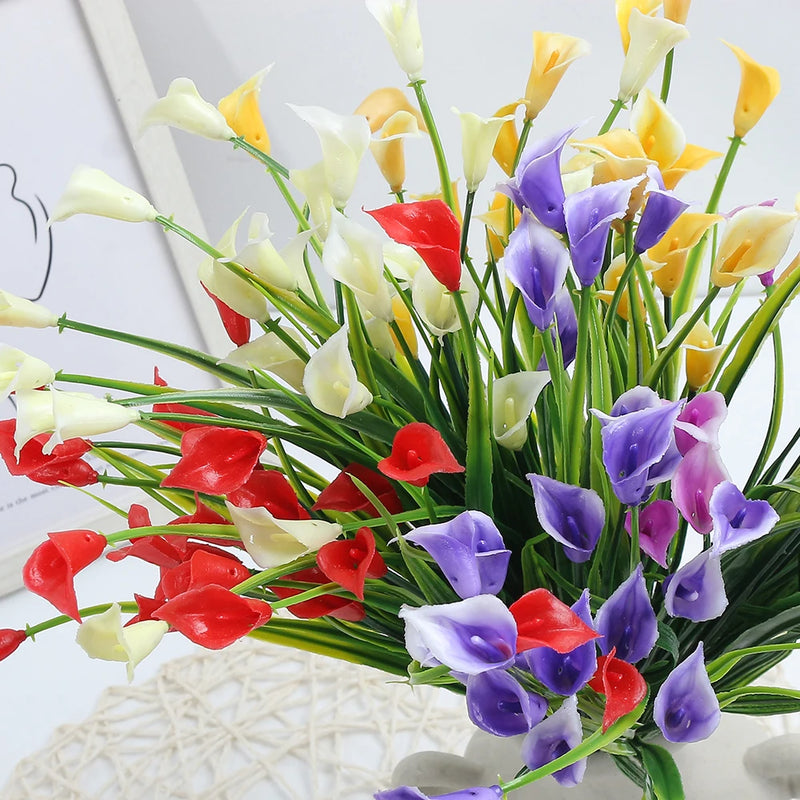 bouquet de lys calla artificiels pour décoration intérieure et extérieure