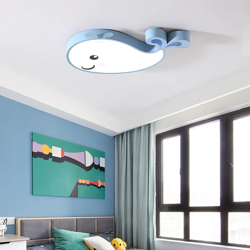 plafonnier LED créatif baleine pour chambre d enfant moderne