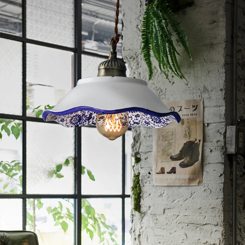 suspension vintage en porcelaine pour café et boutique