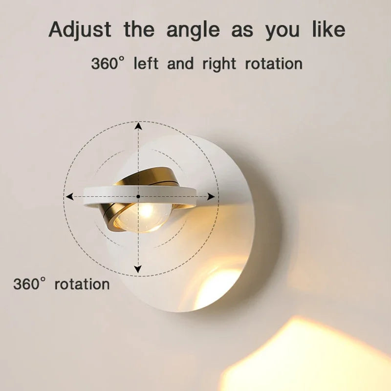 applique murale led moderne rotative pour décoration intérieure