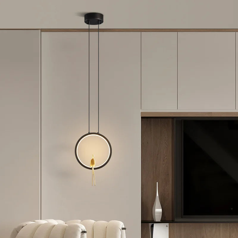 lustre à anneau led pour décoration moderne intérieure et extérieure