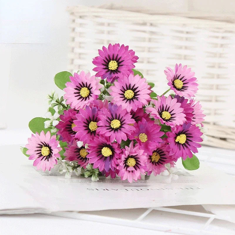 bouquet de marguerites en soie pour décoration florale artificielle