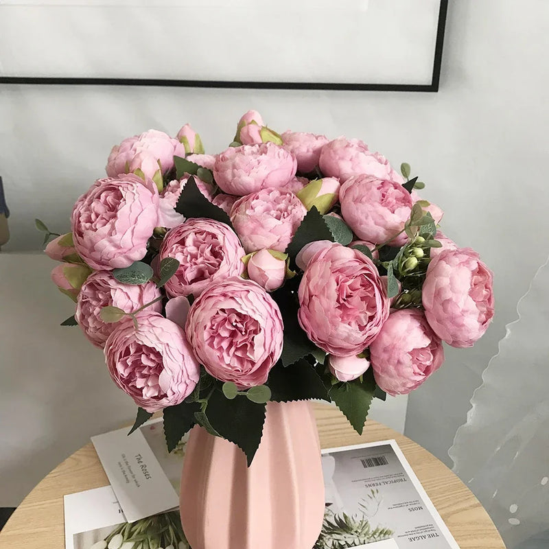 bouquet de pivoines artificielles pour décoration de mariage et maison