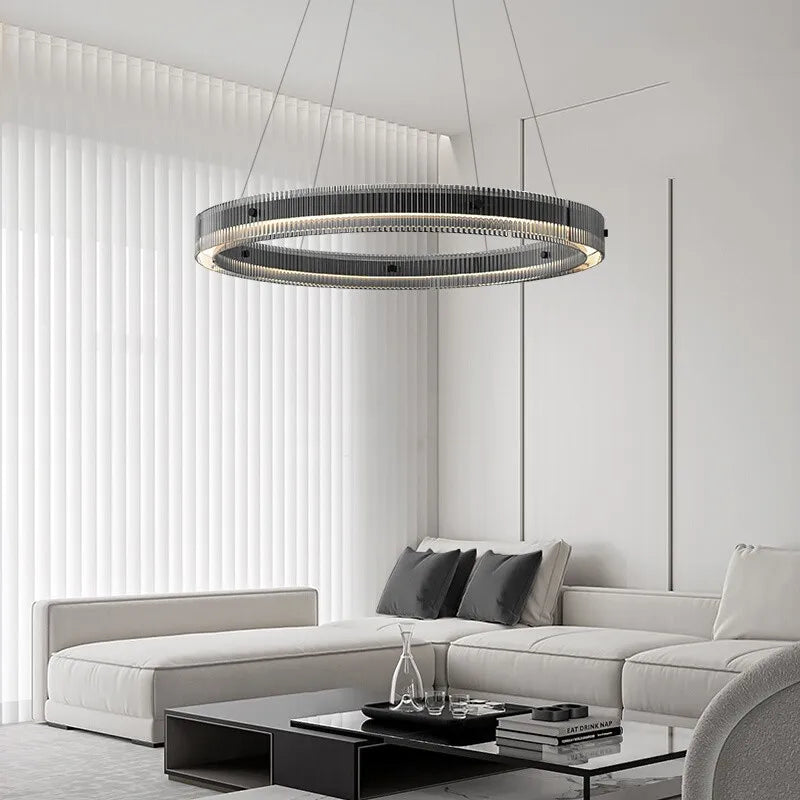 lustre led en anneau design nordique style italien moderne