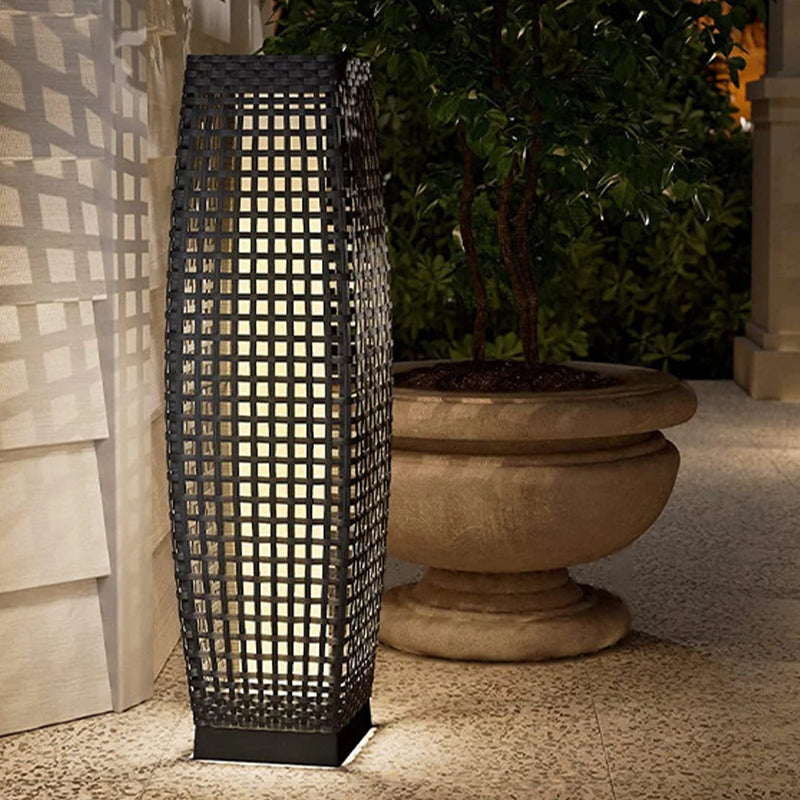 lampe solaire en rotin pour extérieur et jardin