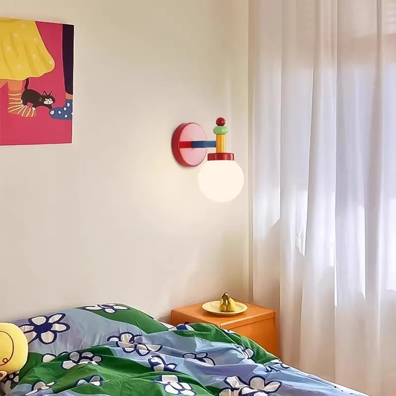 appliques murales pour chambre d'enfant en verre laiteux