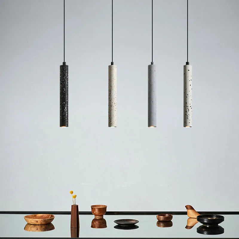 suspension led en pierre de ciment style industriel