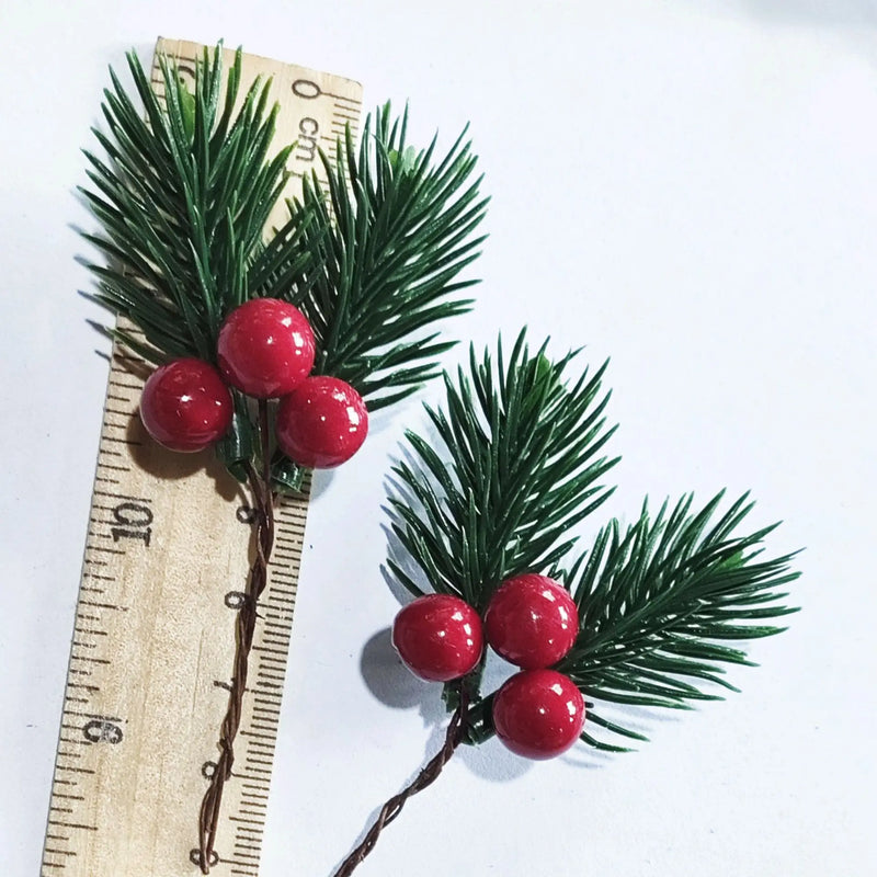 accessoires de couronne de noël fausses baies et pommes de pin