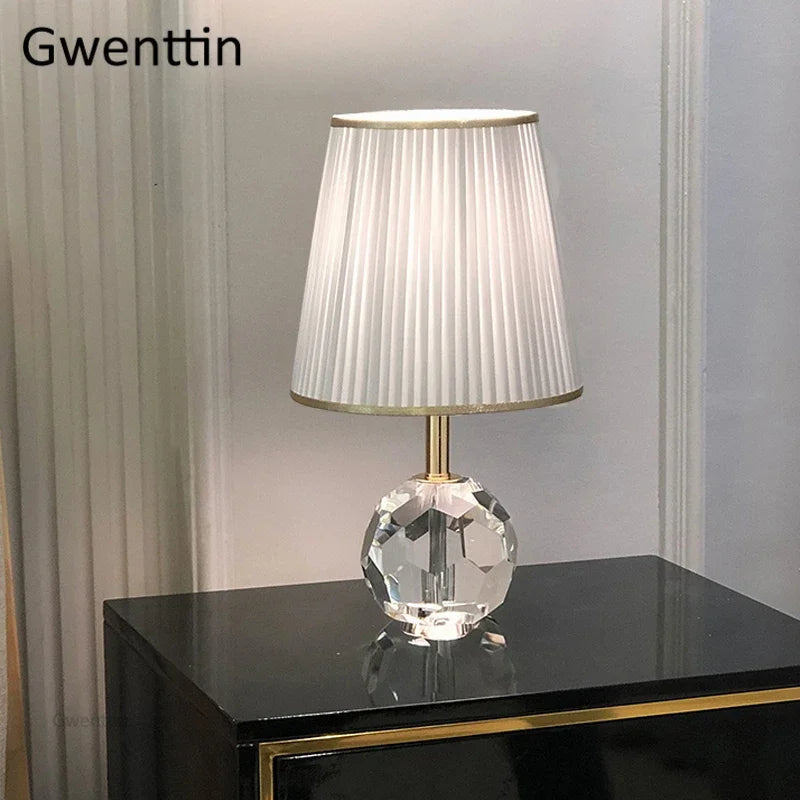 lampe à poser moderne en cristal pour décoration intérieure et éclairage