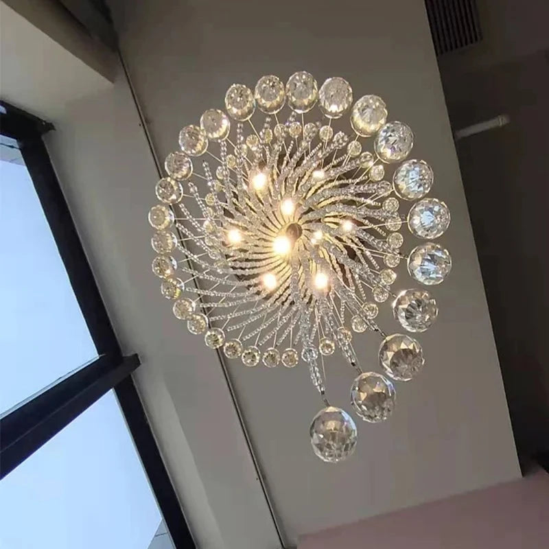 lustre en cristal moderne créatif avec éclairage led