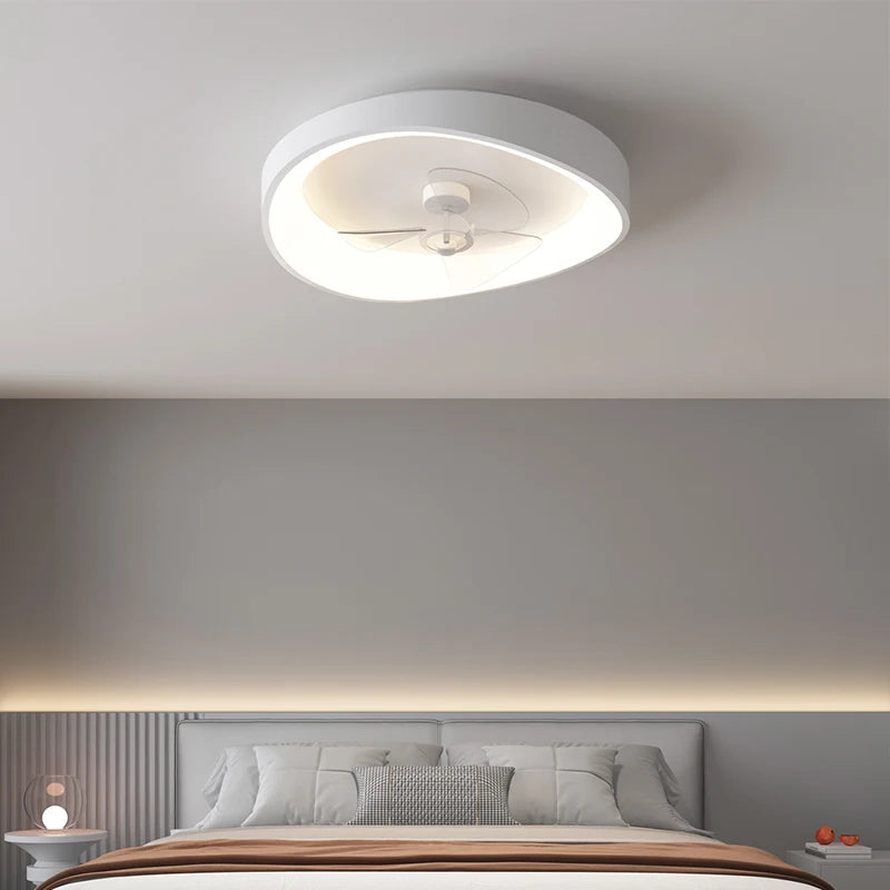 lustre intelligent moderne avec télécommande et ventilateur intégré