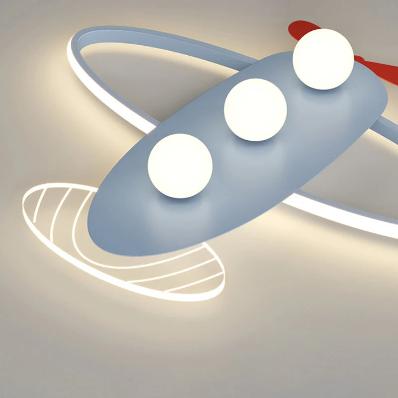 plafonnier lumineux avion moderne pour chambre d'enfants