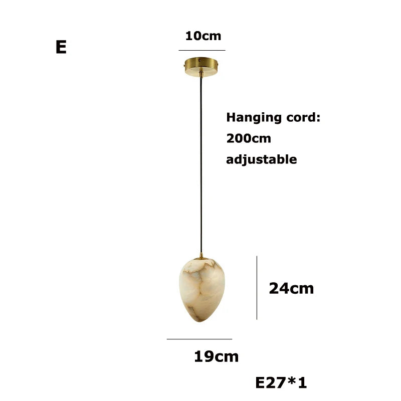 lustre suspendu en marbre géométrique design contemporain lumineux