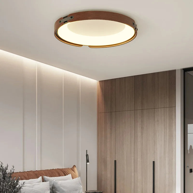 lampe ultra-mince led en bois style nordique minimaliste