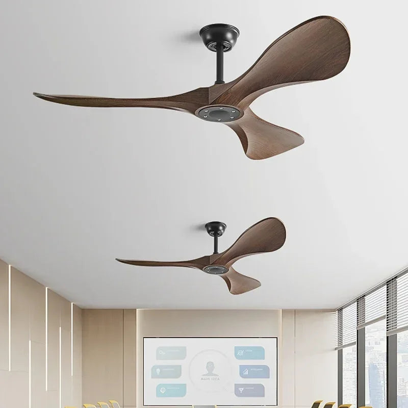 ventilateur de plafond moderne à trois pales avec lumière et télécommande