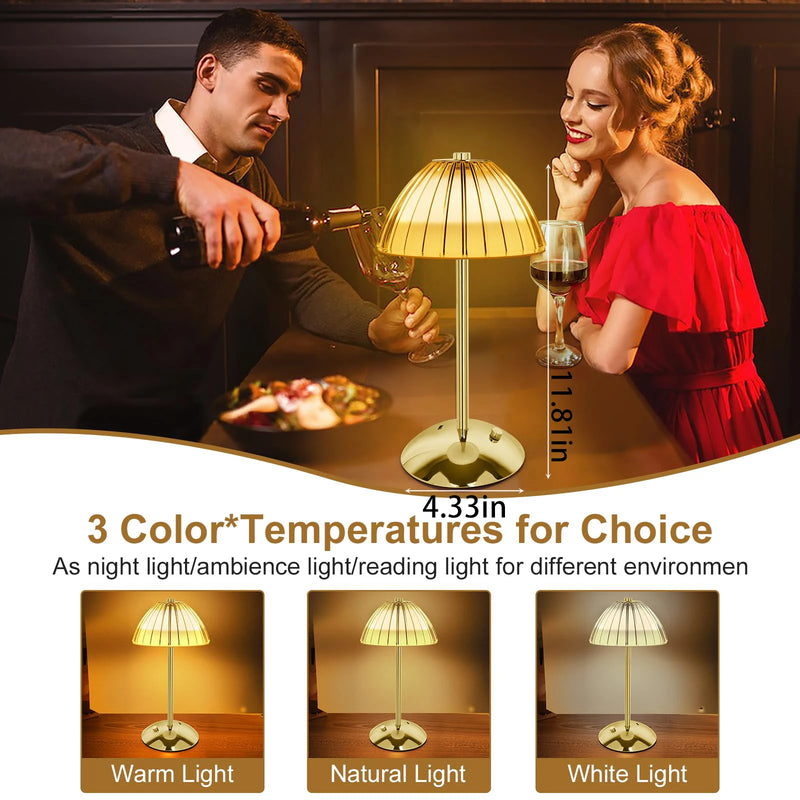 1-4Pcs LED Crystal Table Lamp Touch Sensor Desk Lamp USB Cordless Night Light Restaurant Atmosphere Lamp Bar Cafe Home Decor