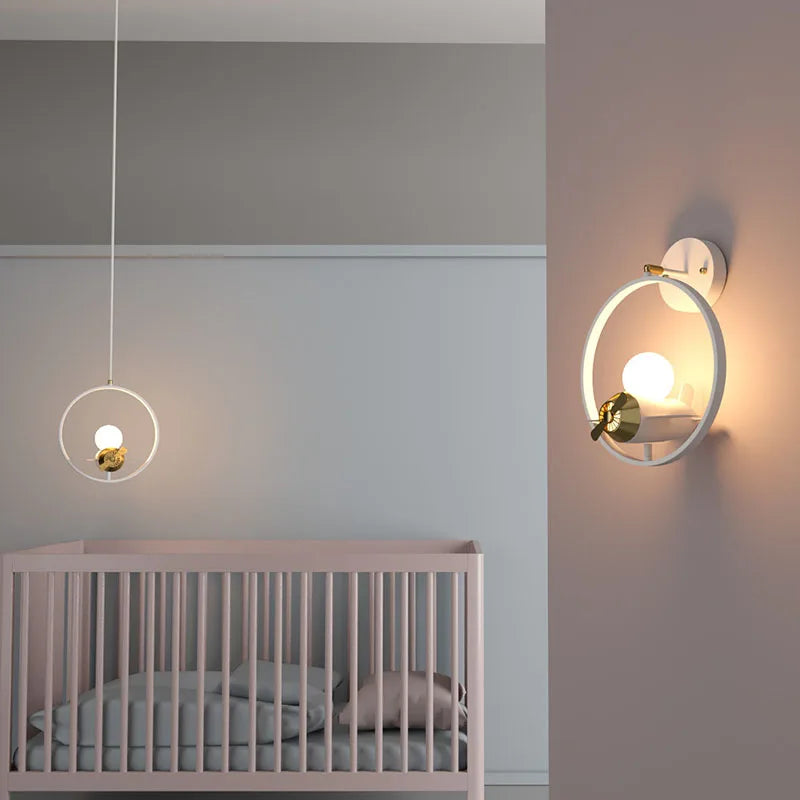 applique murale moderne pour chambre d'enfant avec lumière led décorative