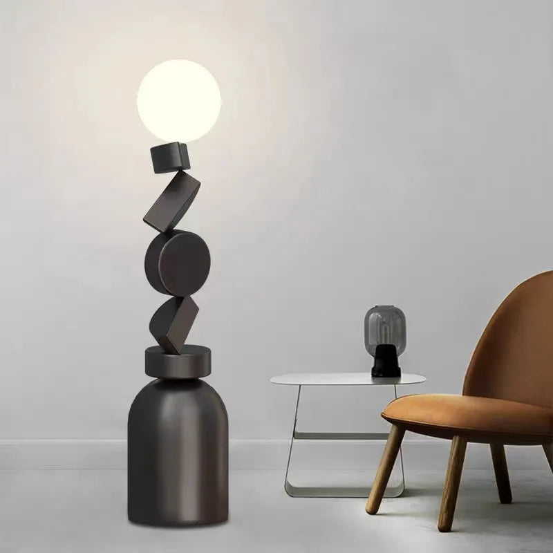 lampadaire design rond en verre pour décoration moderne