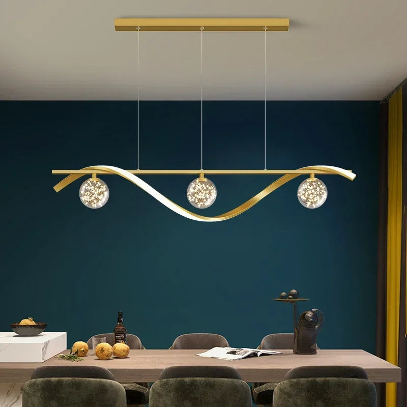 suspension led minimalistes en verre gradation luminaire domestique