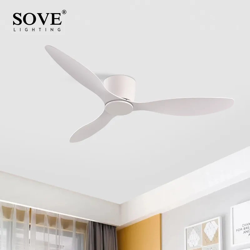 SOVE moderne noir blanc plancher bas moteur à courant continu 30W ventilateurs de plafond avec télécommande ventilateur de plafond Simple sans lumière ventilateur de maison 220V