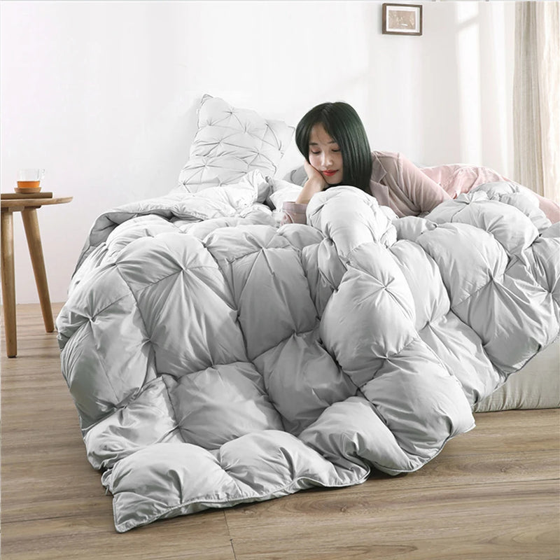 couette 100 pourcent duvet d'oie design 3d hiver douillette confortable