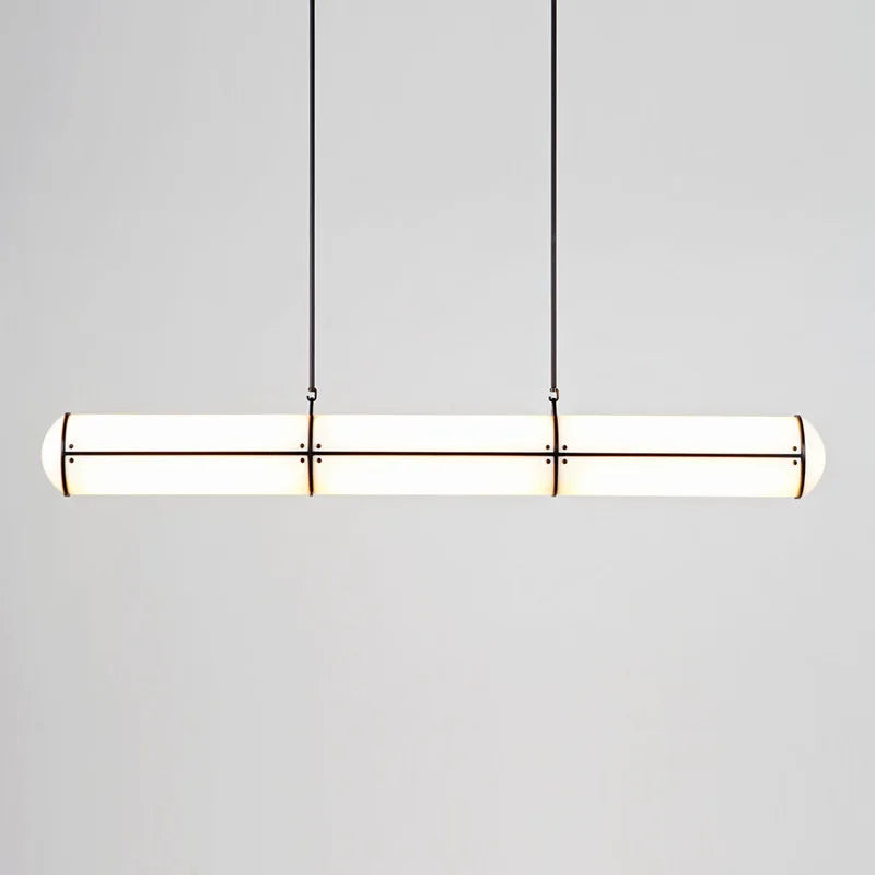 suspension en bambou design moderne avec éclairage led