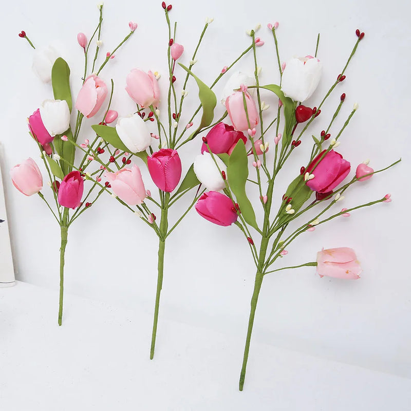 décoration florale tulipes artificielles pour la saint-valentin