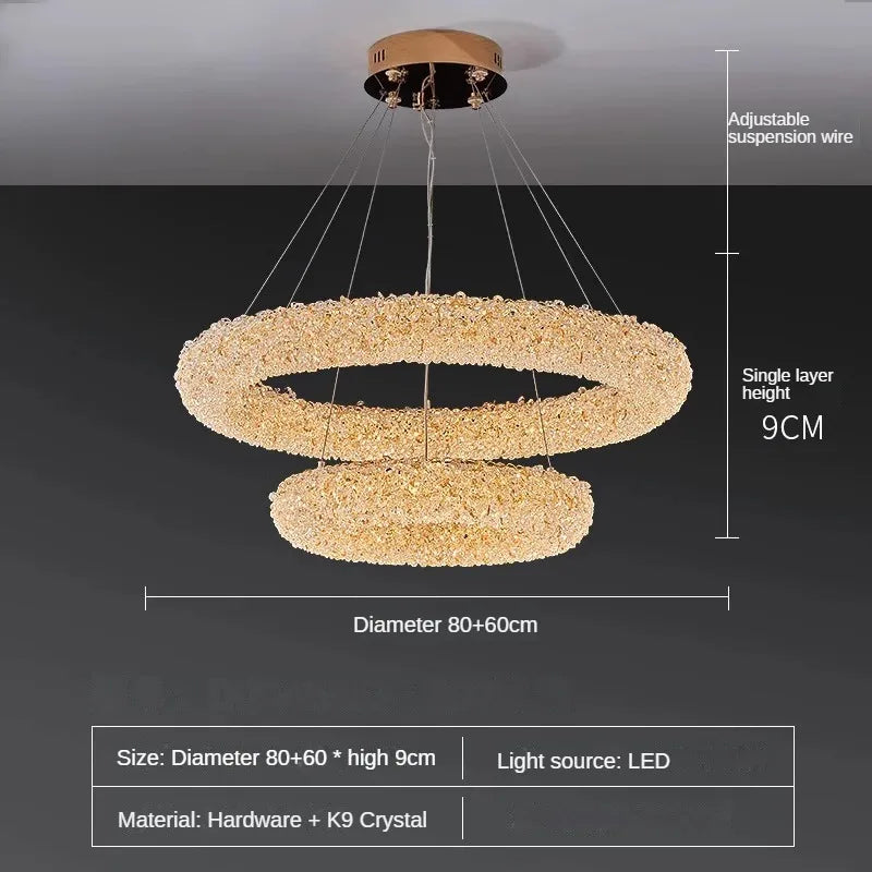 lustre en cristal k9 design élégant pour éclairage moderne