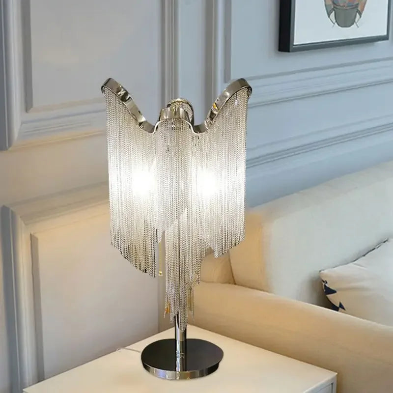 lampadaire postmoderne de luxe avec chaîne en aluminium style nordique italien