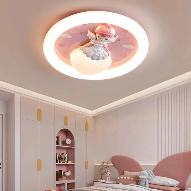 Full Spectrum Children's Room Ceiling Lamp Cartoon Resin Princess Ceiling Light Kids Baby Room Bedroom Nursery School Decor 220V