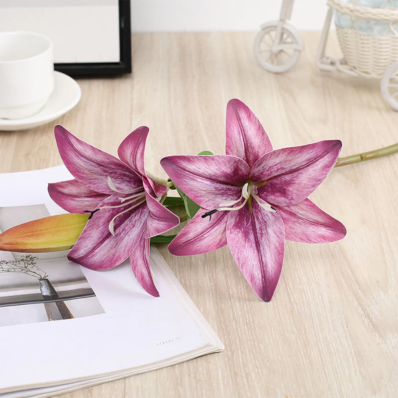 fleurs artificielles de lys pour décoration de jardin et mariage