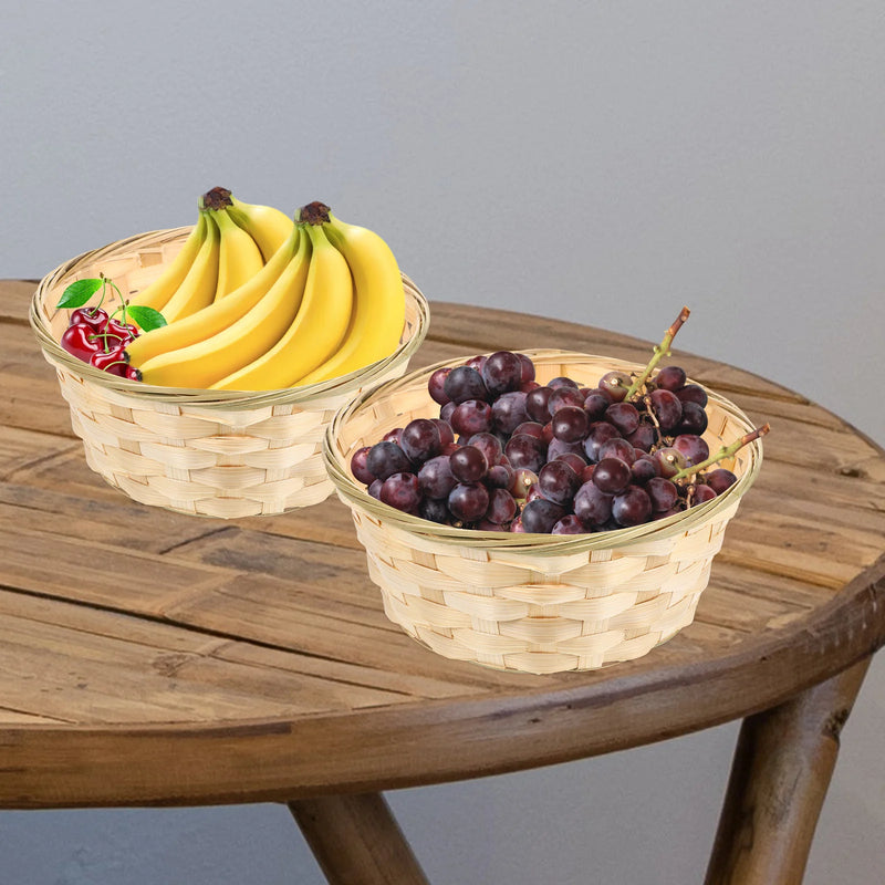 lot de 3 paniers en bambou pour fruits et rangement