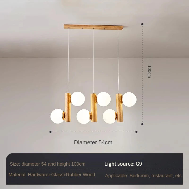 suspension en bois et verre pour restaurant moderne et créatif