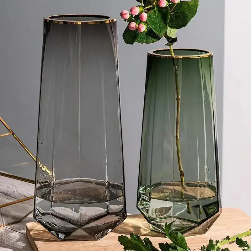 vase créatif en verre transparent pour fleurs décoratives