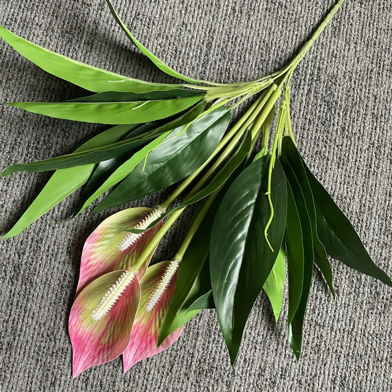 plantes artificielles tropicales monstera anthurium pour décoration intérieure