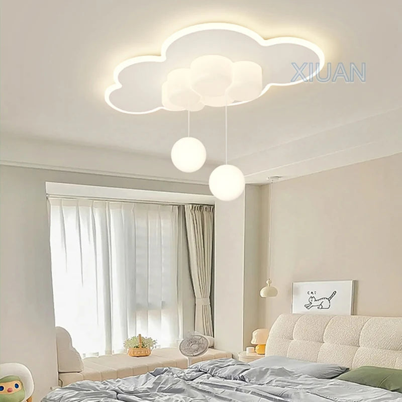 Minimalist Children's Room Ceiling Lamps Hanging Ball Bubble Droplight White Cloud Bedroom Chandelier Light Living Room Indoor