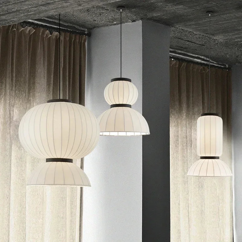 lustre led en soie minimaliste style nordique wabi sabi